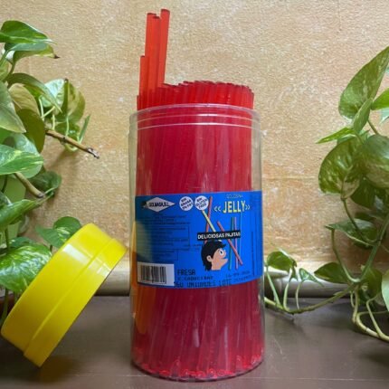 Pajitas de gelatina ,grandes de fresa