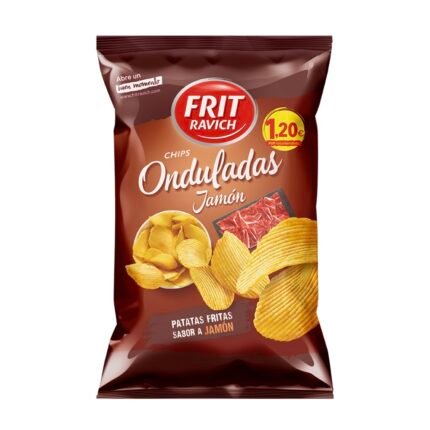 Patatas chips onduladas jamón 105g